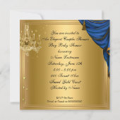 African American Baby shower Boy Blue Gold Kaart (Achterkant)