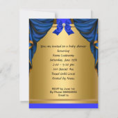 African American Baby shower Boy Blue Gold Shoe Kaart (Achterkant)