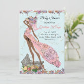 African American Baby shower Invitation Kaart (Staand voorkant)