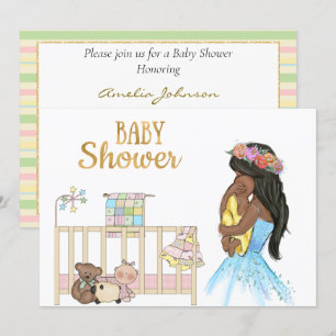 African American Baby shower Invitation Kaart