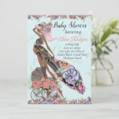 African American Baby shower Invitation Kaart (Staand voorkant)