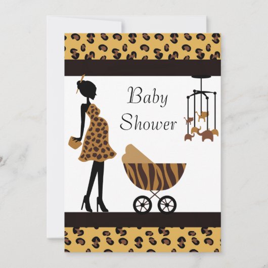 African American Baby shower Invitation Safari Kaart (Voorkant)