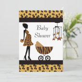 African American Baby shower Invitation Safari Kaart (Staand voorkant)