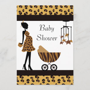 African American Baby shower Invitation Safari Kaart