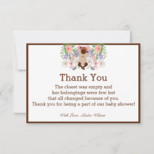 African American Baby shower Party bedankje