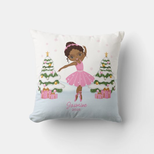 African American Ballerina Christmas Ornaments Kussen (Voorkant)
