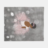 African American Ballerina Dancer Fleece Deken (Voorkant (Horizontaal))