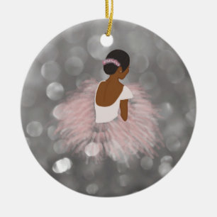 African American Ballerina Dancer Keramisch Ornament