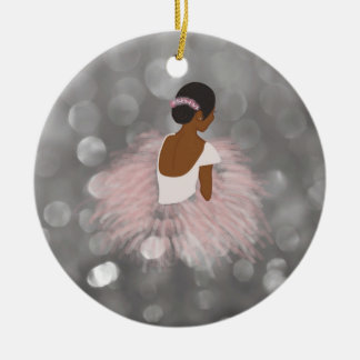 African American Ballerina Dancer Keramisch Ornament