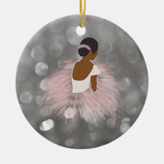 African American Ballerina Dancer Keramisch Ornament (Voorkant)