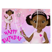 African American Ballerina Fairy Princess Groot Cadeauzakje (Achterkant)