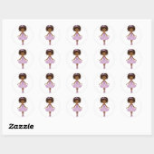 African American Ballerina Round Sticker (Vel)