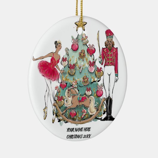 African American Ballet Dancer en Nutcracker Keramisch Ornament (Rechts)
