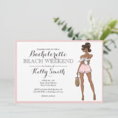 African American Beach Bachelorette Party Kaart (Staand voorkant)