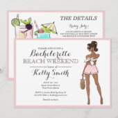 African American Beach Bachelorette Party Kaart (Voorkant / Achterkant)