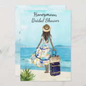 African American Beach Bridal Shower Uitnodiging (Voorkant / Achterkant)