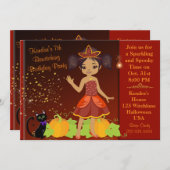 African American Black Princess Halloween Invite Kaart (Voorkant / Achterkant)