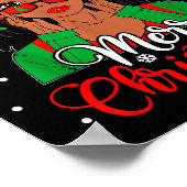 African American Black Woman Loc'd Girl Merry Chri Poster (Hoek)