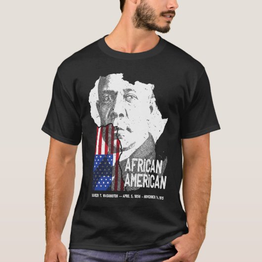 African American Booker T Washington Black History T-shirt (Voorkant)