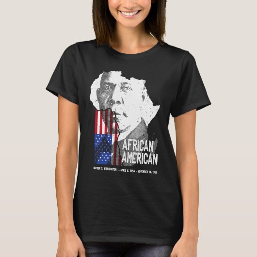African American Booker T Washington Black History T-shirt (Voorkant)
