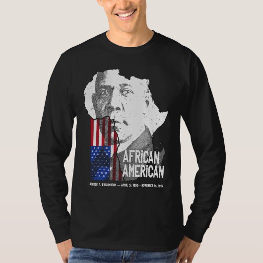 African American Booker T Washington Black History T-shirt (Voorkant)