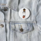 African American Boy Basketball Ronde Button 5,7 Cm (In situ)