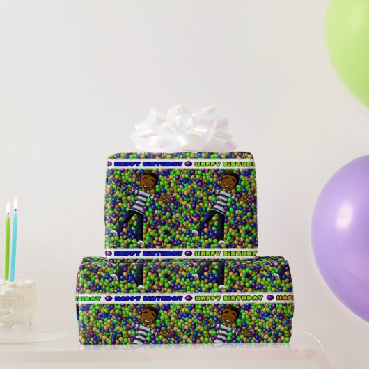 African American Boy Birthday Cadeaupapier (Feestgeschenken)