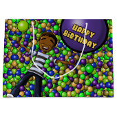 African American Boy Birthday Groot Cadeauzakje (Voorkant)