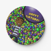 African American Boy Birthday Papieren Bordje (Voorkant)