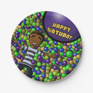 African American Boy Birthday Papieren Bordje