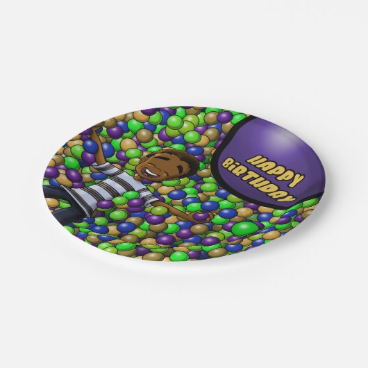 African American Boy Birthday Papieren Bordje (Gekanteld)