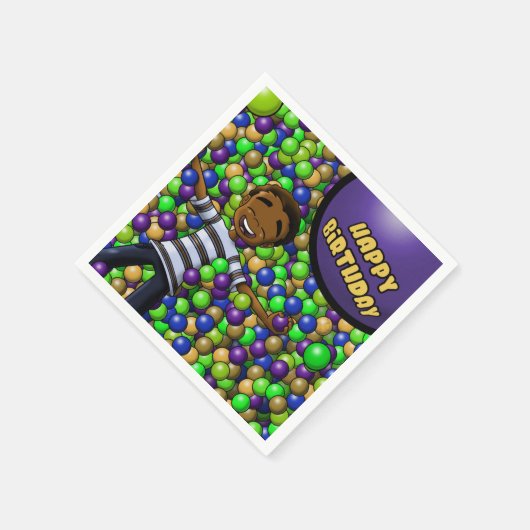 African American Boy Birthday Servet (Hoek)