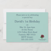 African American Boy First Birthday Party Kaart (Achterkant)