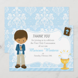 African American Boy First Communityschade Bedankkaart