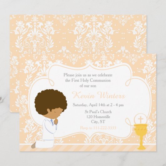 African American Boy First Communityschade Kaart (Voorkant / Achterkant)