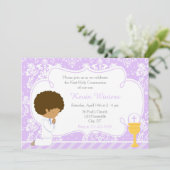 African American Boy First Communityschade Kaart (Staand voorkant)