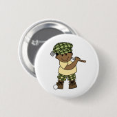 African American Boy Golfer Ronde Button 5,7 Cm (Voorkant /achterkant)