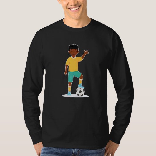 African American Boy Kids Soccer Player T-shirt (Voorkant)