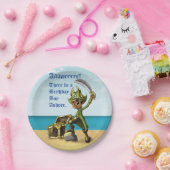 African American Boy Pirate Birthday Papieren Bordje (Feest)