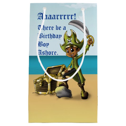African American Boy Pirate Klein Cadeauzakje (Voorkant)