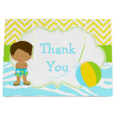 African American Boy Pool Party Basis Bedankt Groot Cadeauzakje (Voorkant)