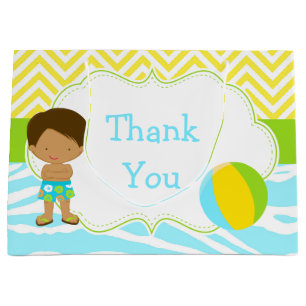 African American Boy Pool Party Basis Bedankt Groot Cadeauzakje