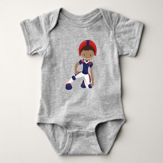 African American Boy, Rugby Player, Team Sport Romper (Voorkant)