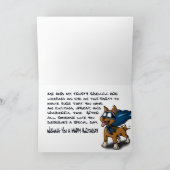 African American Boy Superheld Birthday Kaart (Binnen)