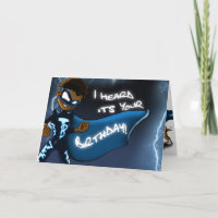 African American Boy Superheld Birthday Kaart