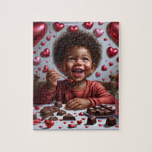 African American Boy Valentijn Puzzel Legpuzzel
