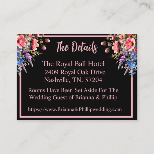 African-American Bride and Groom Moonlight Informatiekaartje (Voorkant)