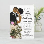 African American Bride & Groom White Wedding  Kaart (Staand voorkant)