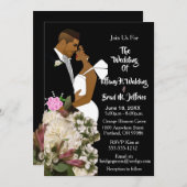 African American Bride & Groom White Wedding  Kaart (Voorkant / Achterkant)