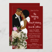 African American Bride & Groom White Wedding  Kaart (Voorkant / Achterkant)